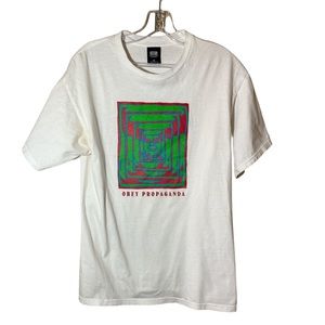 Obey Propaganda White T Shirt Mens Size Medium M Tee Shirt Pre-Owned